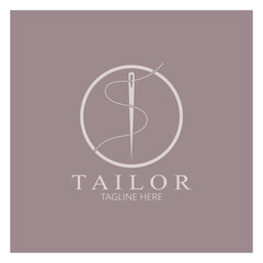 tailor logo icon illustration template combination of buttons for clothes, thread and sewing machine, for clothing product design, convection companies, fashion in vector form