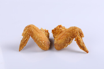 Chicken strips nuggets isolated on a white background. chicken wings isolated on white background