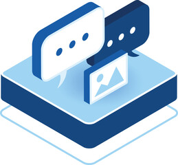 Isometric Set Social Icons on box