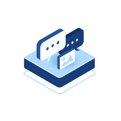 Isometric Set Social Icons on box