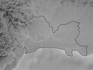 Santo Domingo, Dominican Republic. Grayscale. No legend