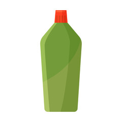 Green bleach container. Colorful plastic bottles, can, spray for detergent, liquid soap, chemical disinfectant. Vector illustrations for laundry, toilet cleaning, hygiene, household concept