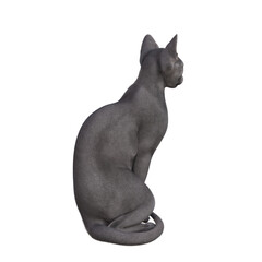 Sphynx cat isolated on transparent background. PNG File, 3D Rendering Illustration.