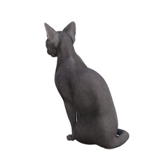 Sphynx cat isolated on transparent background. PNG File, 3D Rendering Illustration.