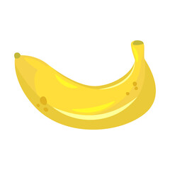 Summer ripe banana. Tropical cocktail, flamingo, Hawaiian flower, fruits, ice cream, watermelon isolated on white. Vector illustration