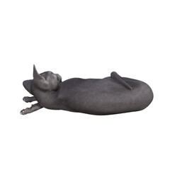 Sphynx cat isolated on transparent background. PNG File, 3D Rendering Illustration.