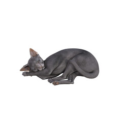 Sphynx cat isolated on transparent background. PNG File, 3D Rendering Illustration.
