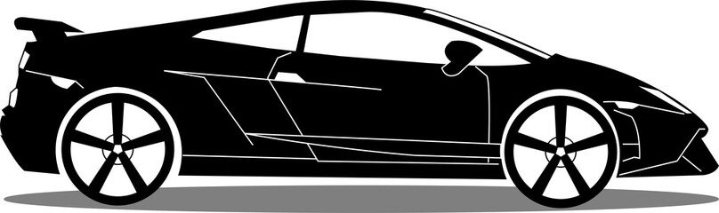 Fototapeta na wymiar Very cool long distance vehicle car silhouette.