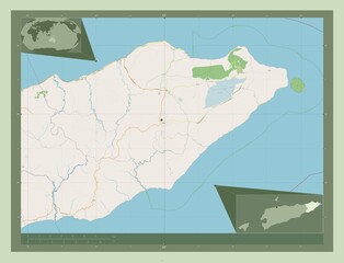 Lautem, East Timor. OSM. Major cities