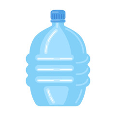Plastic bottle. Transparent containers of different sizes, liter for recycling isolated on white. Vector illustration for pure water consumption, packaging, reusable trash concept