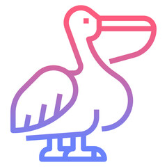 pelican line gradient icon