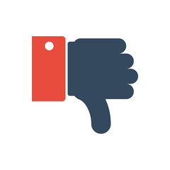 thumb down vector icon, dislike or bad answer symbol, negative emotion pictogram