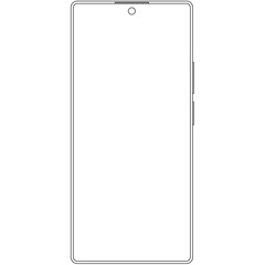 smartphone, portable computer device combines mobile telephone sketch drawing, contour lines drawn