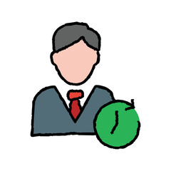 Working time hand-drawn icon vector graphic illustration