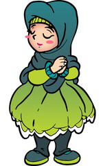 Hijab Niqab jilbab Cute Muslim Girl Character Soft