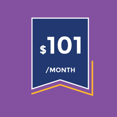101 dollar price tag. Price $101 USD dollar only Sticker sale promotion Design. shop now button for Business or shopping promotion
