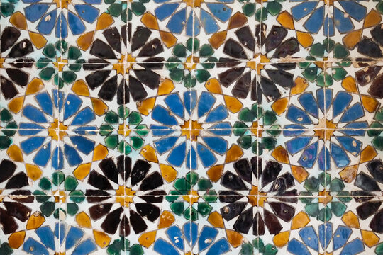 Old Portuguese tiles with Moorish influence