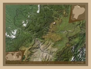 Carchi, Ecuador. Low-res satellite. Labelled points of cities