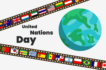 Illustration vector graphic of united nations day. Good for poster or banner.