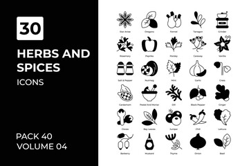 herb and spices icons collection.