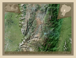 Chimborazo, Ecuador. High-res satellite. Labelled points of cities