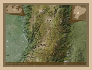 Chimborazo, Ecuador. Low-res satellite. Major cities