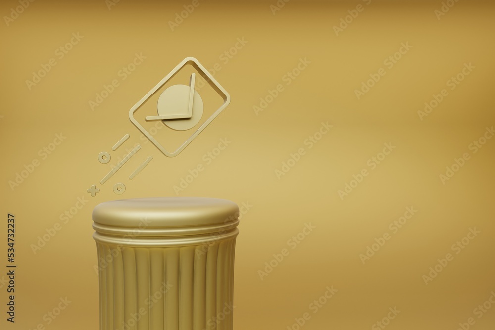 Aufkleber Beautiful abstract illustrations Golden Mail symbol icons on a golden column and wonderful background. 3d rendering illustration. Background pattern for design.
