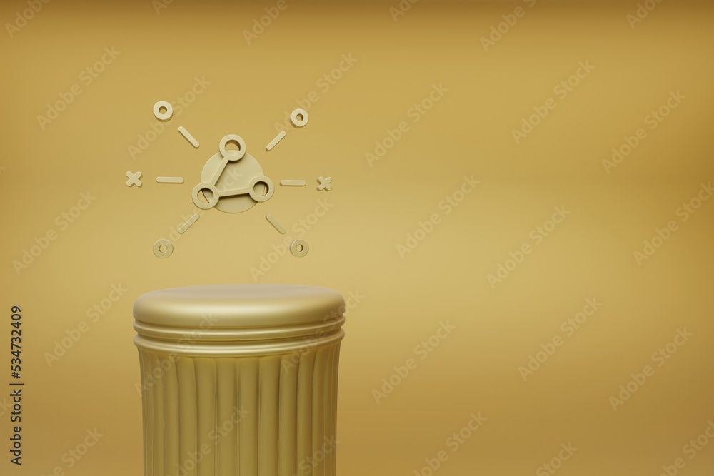 Poster beautiful abstract illustrations golden share symbol icons on a golden column and wonderful backgrou