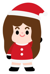 Christmas Santa girl cartoon illustration