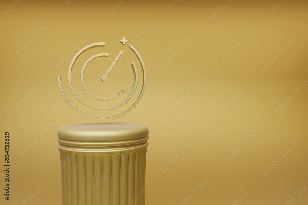 Fototapete beautiful abstract illustrations golden time symbol icons on a golden column and wonderful backgroun