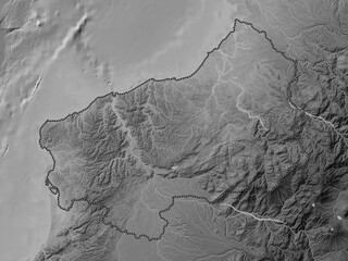 Fototapeta premium Esmeraldas, Ecuador. Grayscale. No legend