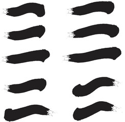 Set of black vector brush strokes, Paint brush, Grunge design, Background for text