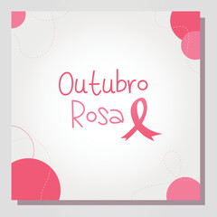 october breast cancer pink ribbon with decorative lines circles pt