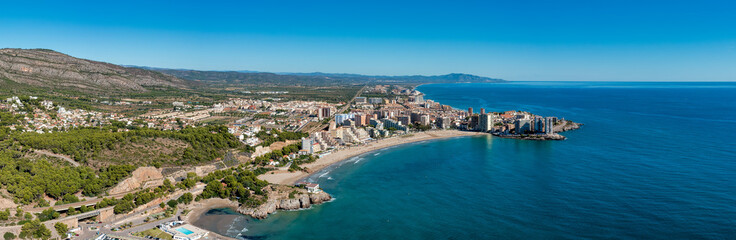 Oropesa del Mar Panorama with beaches from the air