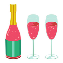 ピンク色のシャンメリーのセット