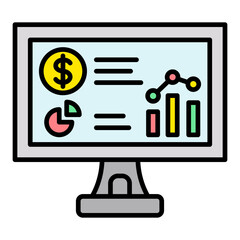 Analytic Filled Line Icon