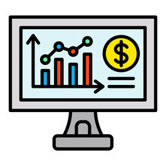 Stock Market Filled Line Icon