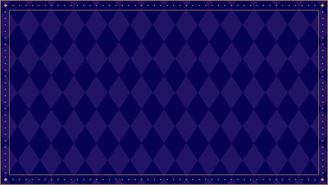 深い青のゴシックな背景動画金枠紺色
ダイヤ柄