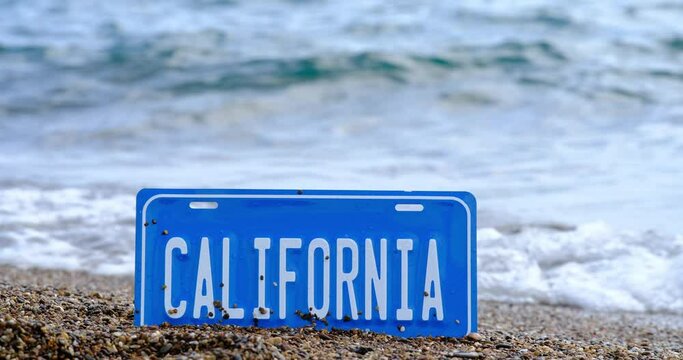 California sign on the beach 