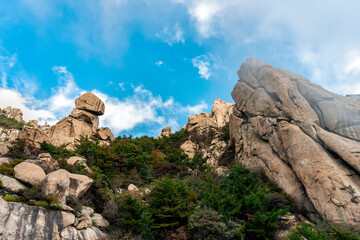 The beautiful natural scenery of Laoshan Mountain in Qingdao