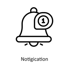 Obraz premium notification Outline Vector Icon Design illustration on White background. EPS 10 File