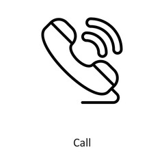 Call Outline Vector Icon Design illustration on White background. EPS 10 File