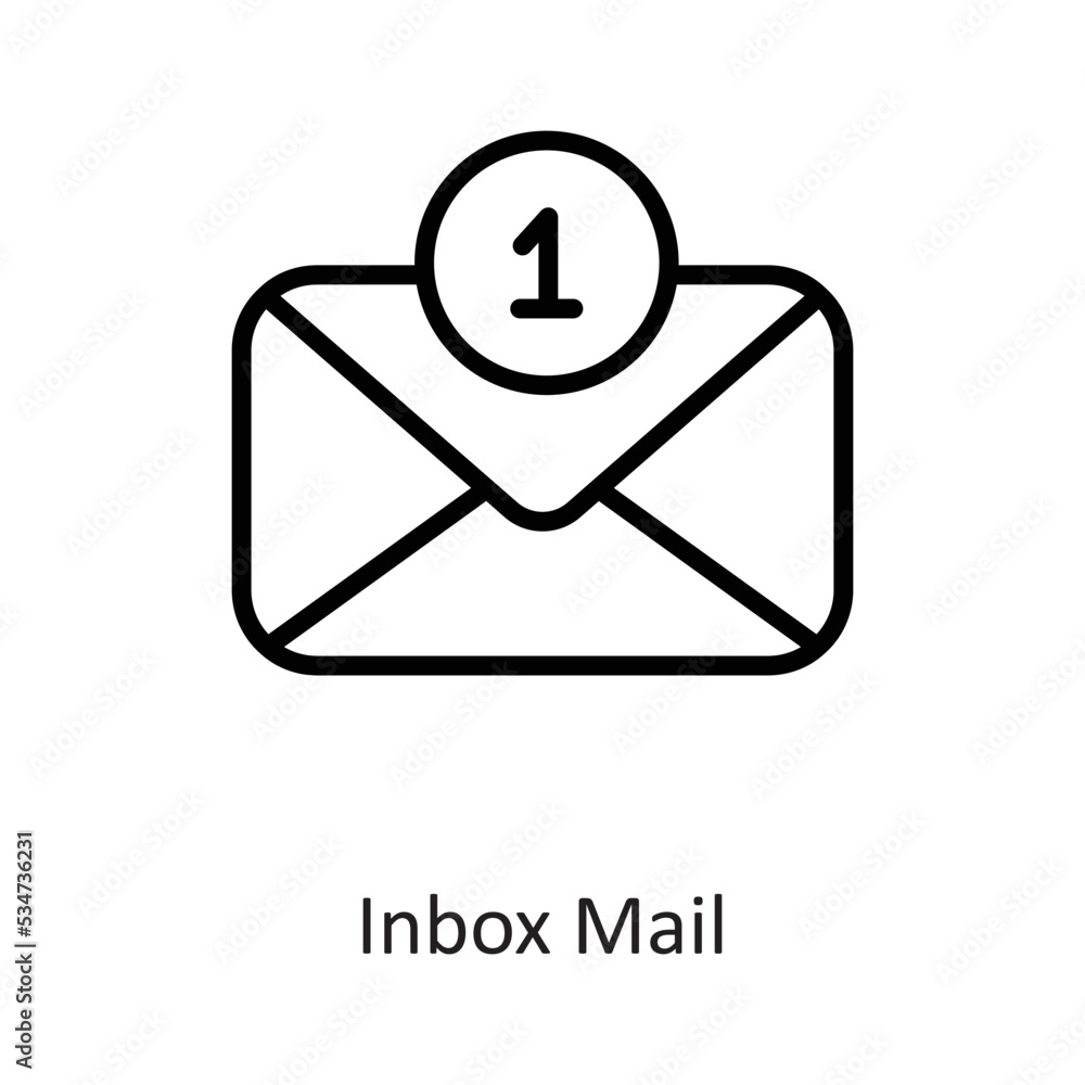 Poster inbox mail outline vector icon design illustration on white background. eps 10 file