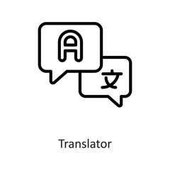 Translator Outline Vector Icon Design illustration on White background. EPS 10 File