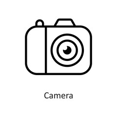 Camera Outline Vector Icon Design illustration on White background. EPS 10 File