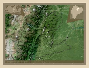 Napo, Ecuador. High-res satellite. Major cities