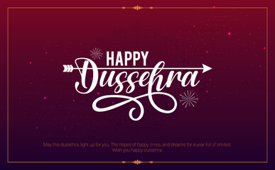 Happy Dussehra greeting and wishes Text, Typography design -vector illustration