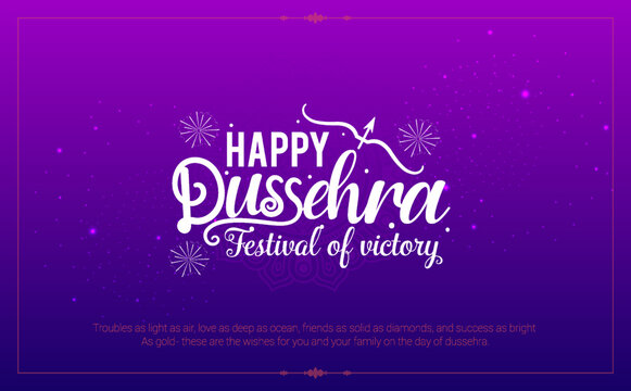 Happy Dussehra greeting and wishes Text, Typography design -vector illustration