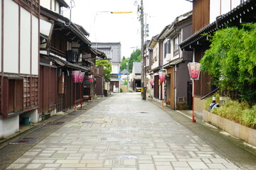 Fototapeta na wymiar City view of Etchuu Yao in Toyama, Japan - 日本 富山 越中八尾 街並み