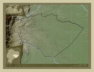 Pastaza, Ecuador. Labelled points of cities